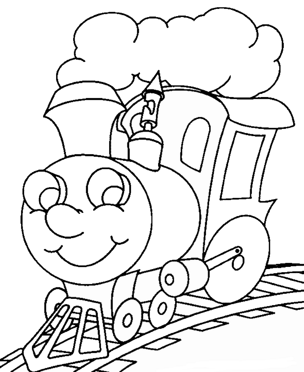 Hình vẽ tàu hỏa cho bé tô màu