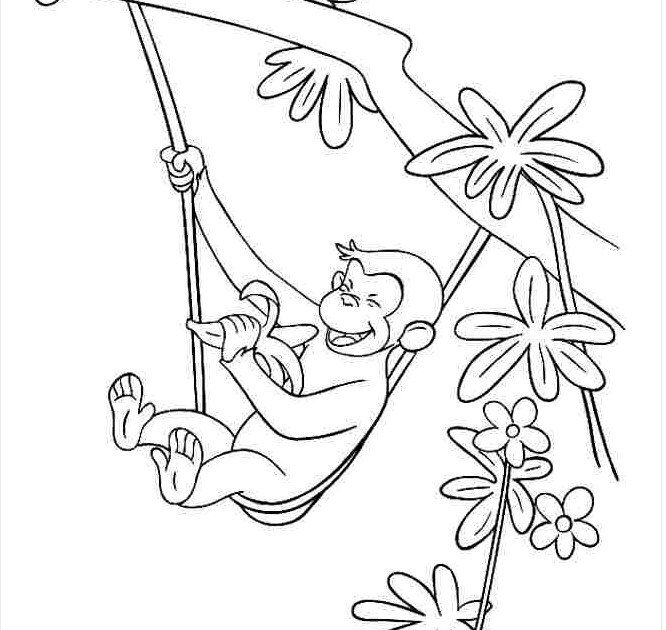 10 mẫu Vẽ con khỉ ăn chuối rất đáng yêu