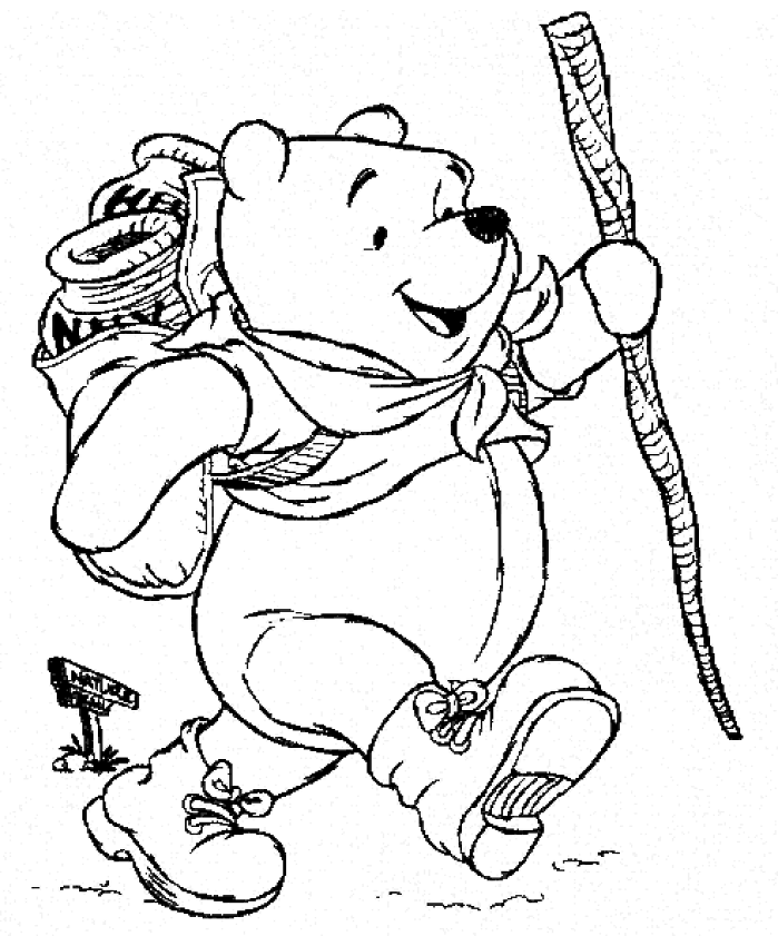 Tô màu chú gấu pooh đi phiêu lưu - Trang Tô Màu Cho Bé
