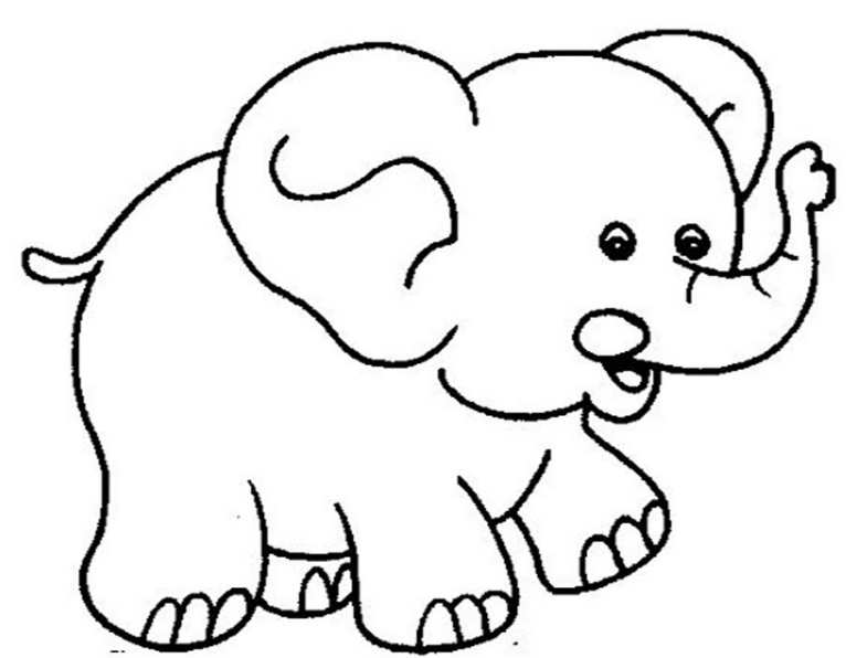 Hình vẽ con voi cho bé tô màu