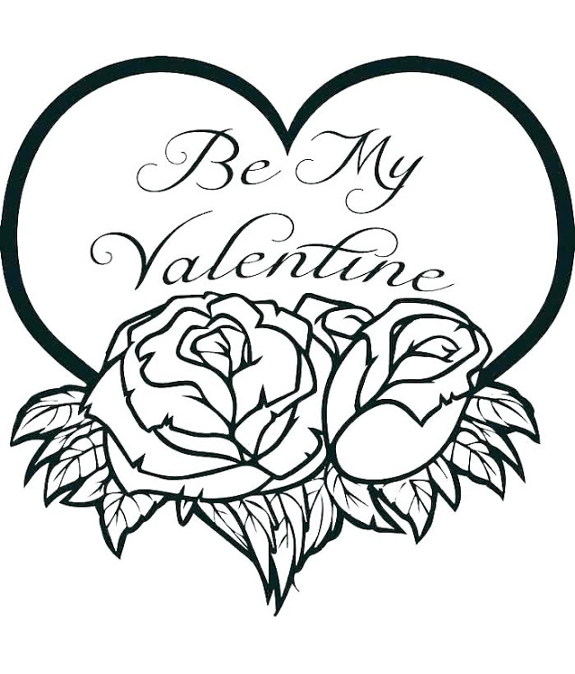 Tô màu hoa hồng và trái tim cho ngày valentine - Tô màu trực tuyến