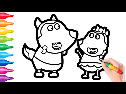 How To Draw Wolfoo and Lucy Drawing and Coloring for Kids - YouTube