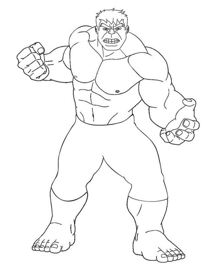 Tô Màu Người Khổng Lồ Xanh Hulk - Tranh Tô Màu Cho Bé