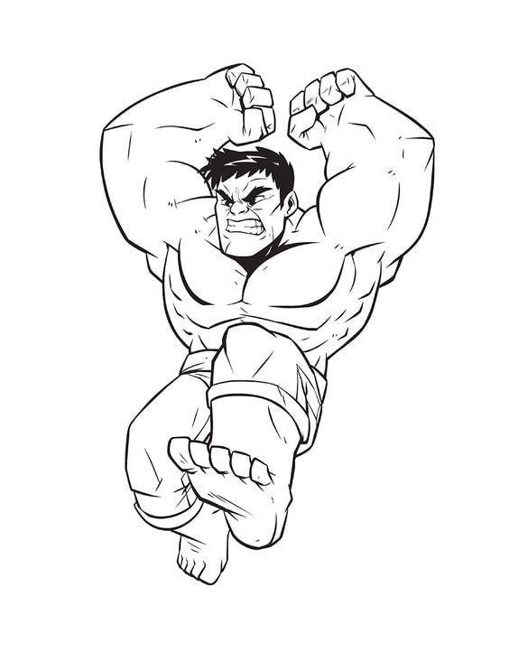 Bộ 20+ mẫu tranh tô màu Hulk - Người Khổng Lồ Xanh đẹp nhất