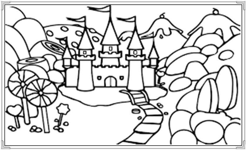 Tranh tô màu lâu đài uy nghi, tráng lệ cho bé tập tô | Lâu đài, Cưỡi ngựa,  Hình vẽ