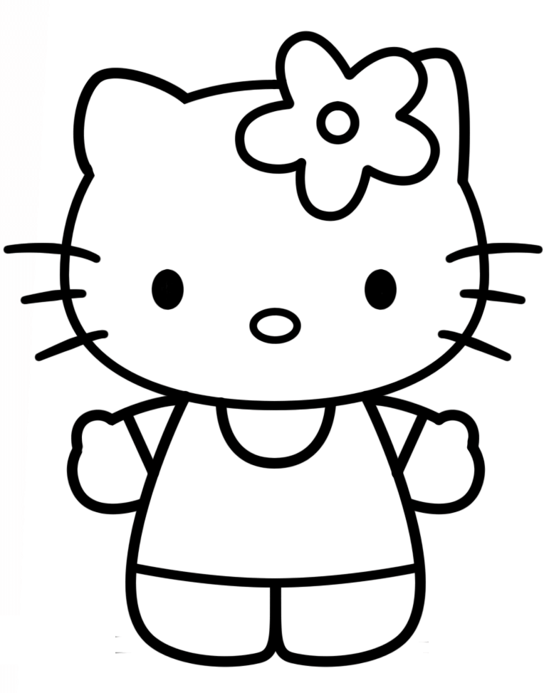 Hình vẽ hello kitty cho bé tô màu hello kitty, tranh tô màu hello kitty
