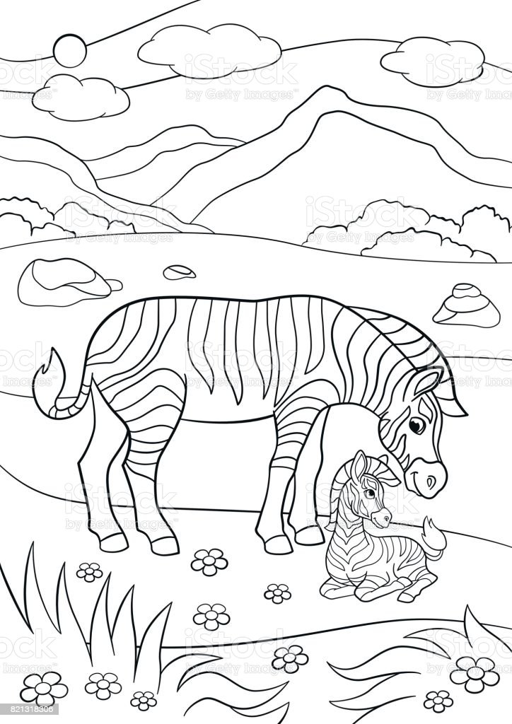 Tô Màu Trang Ngựa Vằn Mẹ Với Đứa Con Nhỏ Dễ Thương Của Mình Hình minh họa Sẵn có - Tải xuống Hình ảnh Ngay bây giờ - iStock