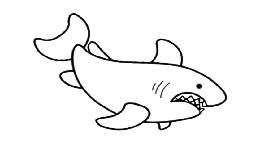 Tranh tô màu cá mập đơn giản, dễ thương và ngộ nghĩnh cho bé - Trường Tiểu học Thủ Lệ