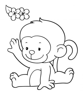 Tranh tô màu con khỉ đẹp và tinh nghịch cho bé từ 3-9 tuổi - Trường Tiểu học Thủ Lệ