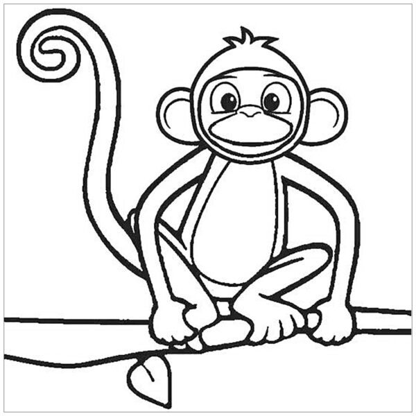 Tranh Tô Màu Con Khỉ Ngộ Nghĩnh, Đáng Yêu, Siêu Dễ Thương - TH Điện Biên Đông