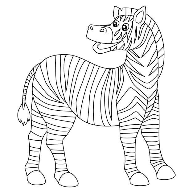 Tô màu Con Ngựa Vằn Vui Vẻ - Trang Tô Màu Cho Bé