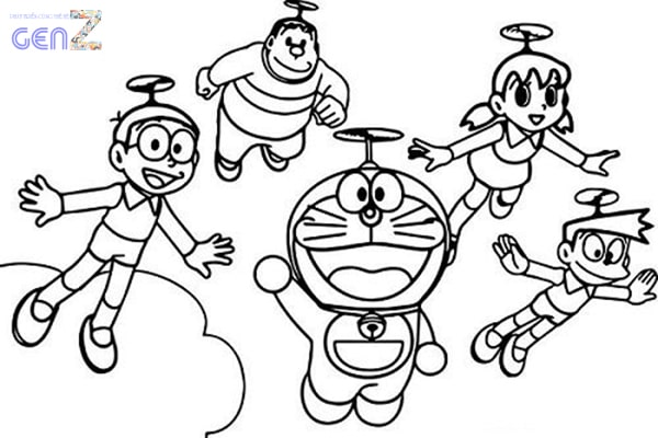 Vẽ và tô màu: Doraemon - Những Người Bạn Tri Kỷ: Doremon, Nobita, Xuka,  Xeko, Chaien/ Coloring Pages - YouTube