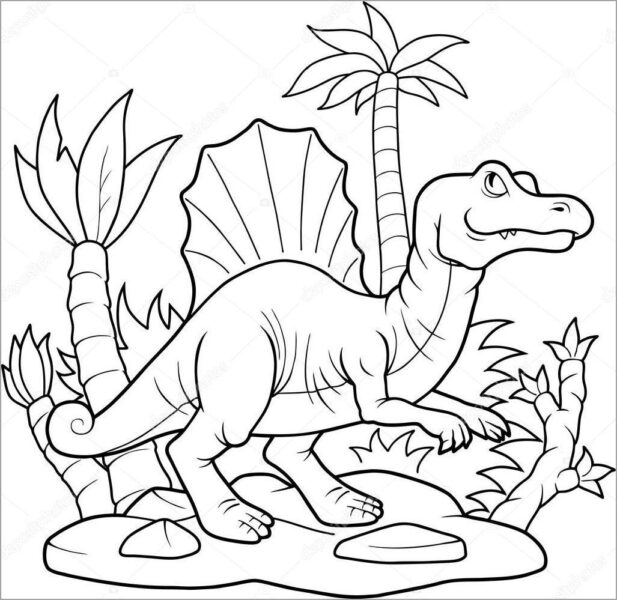 Tranh tô màu khủng long đẹp, đơn giản có hình mẫu - TH Điện Biên Đông