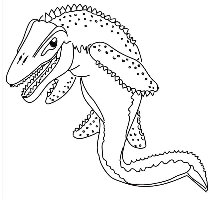 Tô màu Khủng Long Mosasaurus - Trang Tô Màu Cho Bé