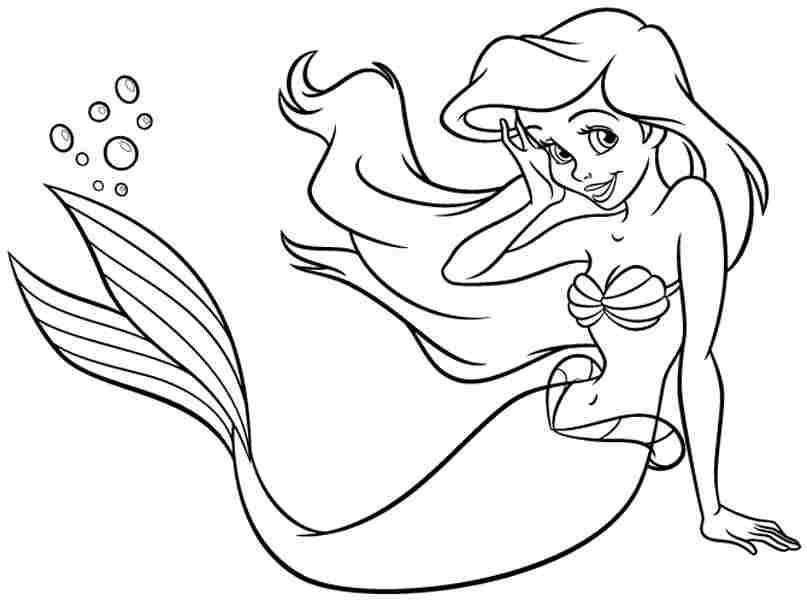 Trọn bộ tranh tô màu nàng tiên cá Ariel cho các bé – YeuTre.Net
