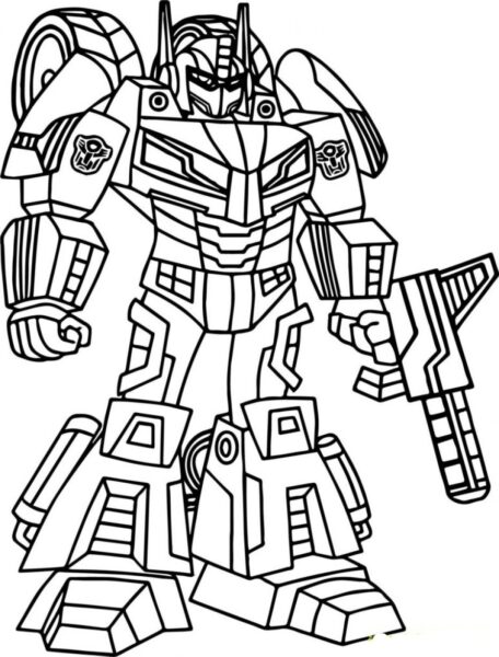 Tranh tô màu Robot biến hình, đại chiến, Gundam, Transformer - TH Điện Biên Đông