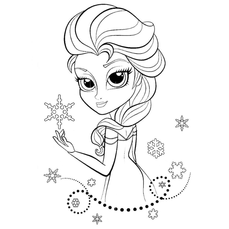 Công chúa Elsa Trong Bức Tranh Tô Màu Mùa Đông Kỳ Diệu