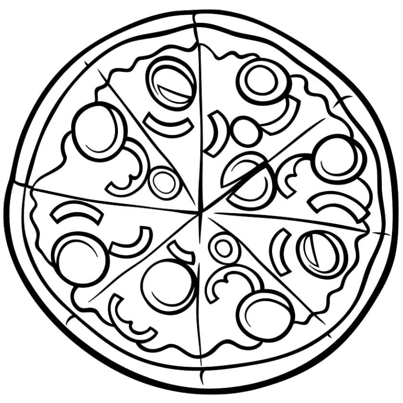 Bữa Tiệc Pizza Tranh Tô Màu Bánh Pizza Đa Dạng