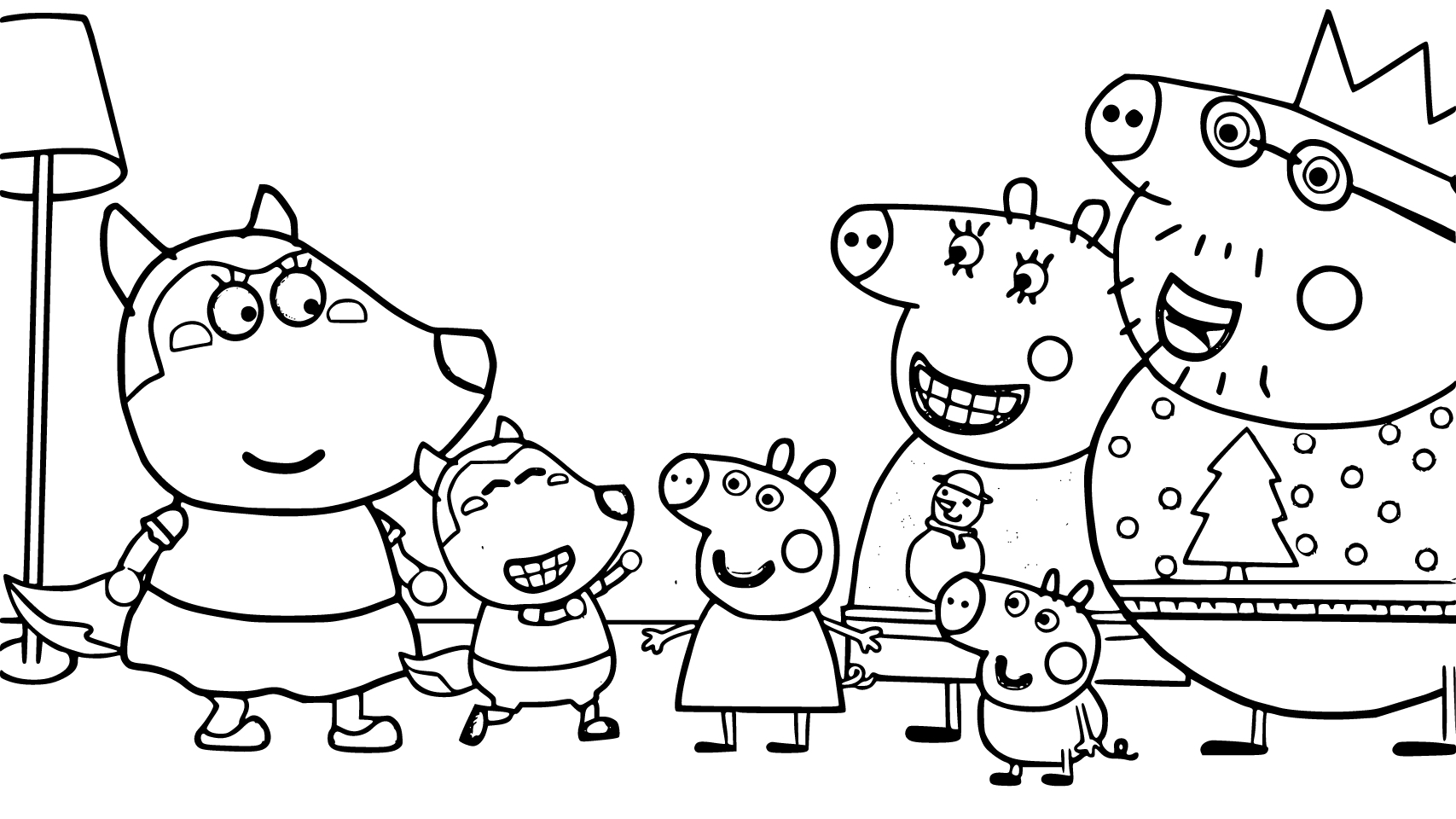 Download] Hình tô màu heo Peppa và gia đình dễ thương hài hước -  Tranhtomau.vn