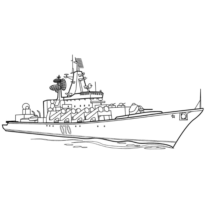Tàu Chiến Thời Đại Tranh Tô Màu Cổ Điển