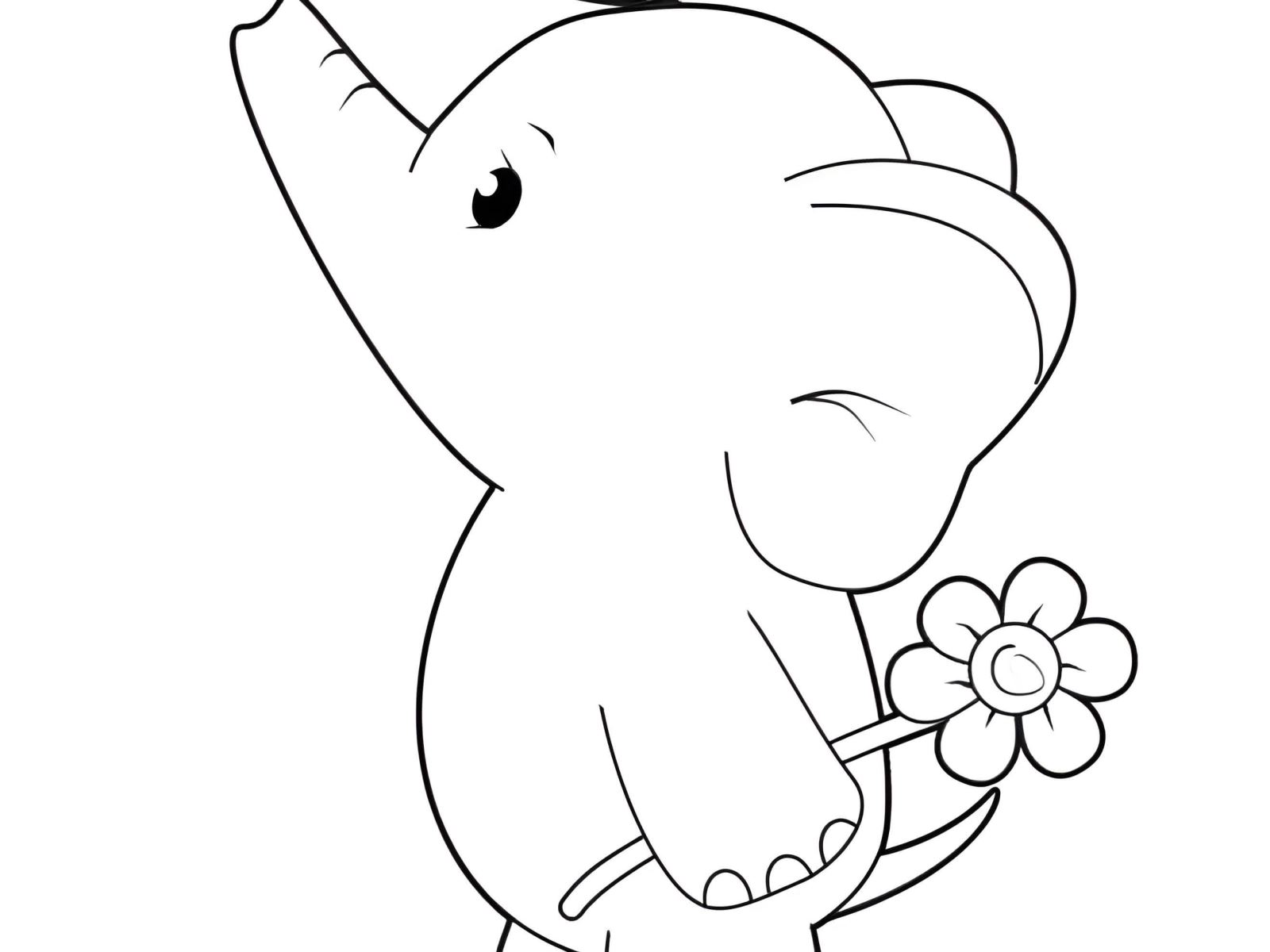 Hình con voi cho bé tô màu