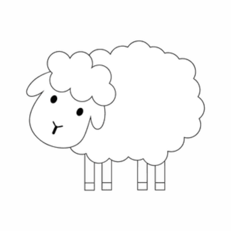 Tranh Tô Màu Con Cừu Cho Trẻ Mầm Non