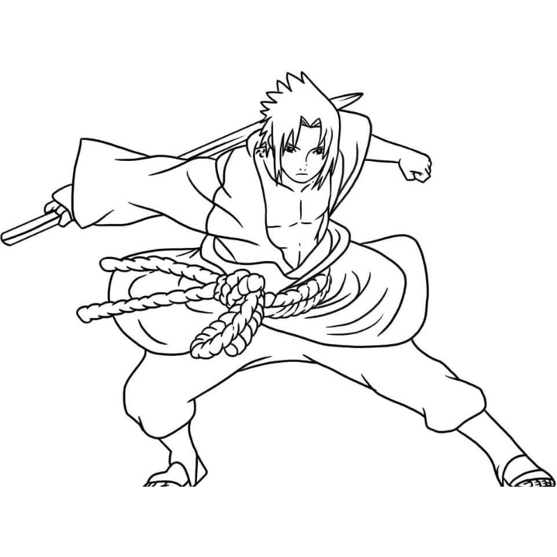 Bức Vẽ Tô Màu Sasuke Và Chiếc Lá Phong