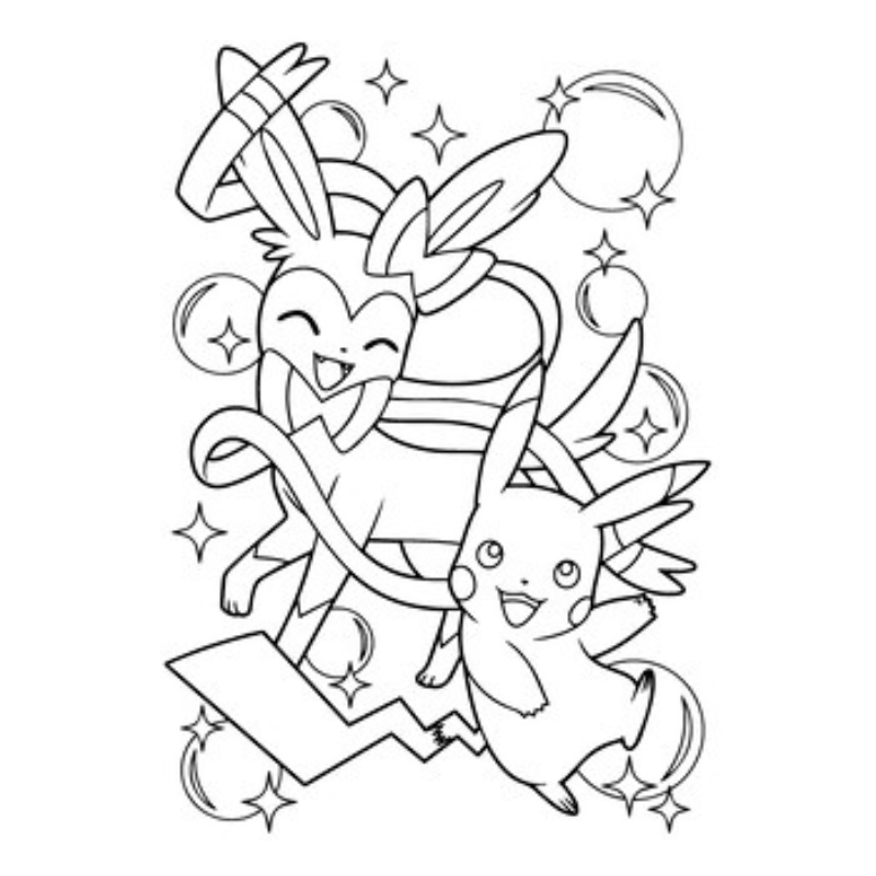 Tranh Tô Màu Pokemon Sylveon Sản Phẩm Độc Đáo Cho Bé