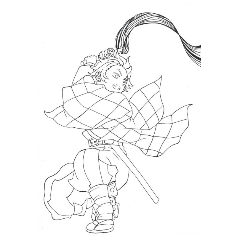 Tranh tô màu Anime Kimetsu Giang hồ và Thánh kiếm