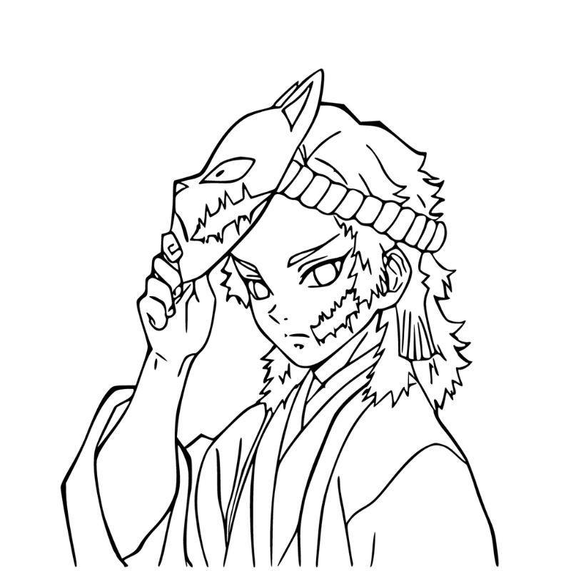Tranh tô màu Anime Kimetsu của Giyuu Tomioka