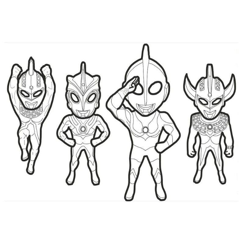 Ultraman và Đối Thủ Đáng Gờm Tranh Tô Màu Cho Bé